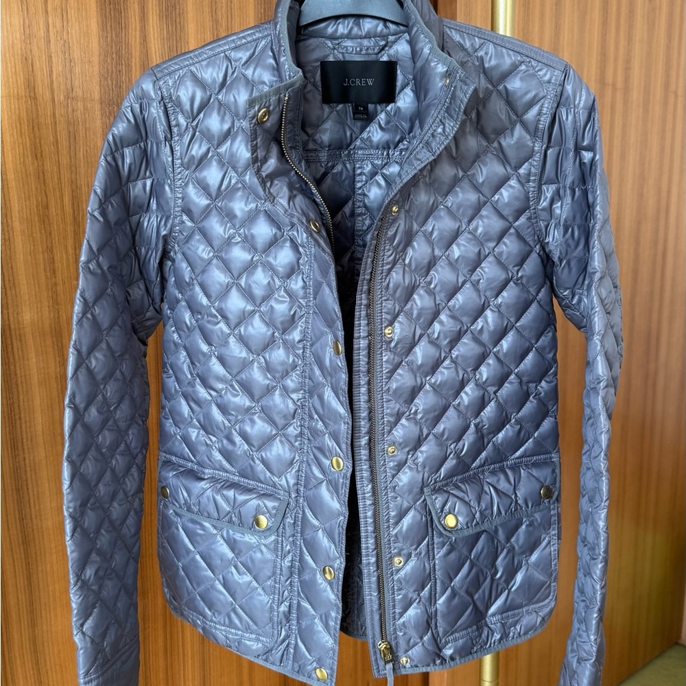 J. Crew Women's Gray Quilted Military Style Jacket